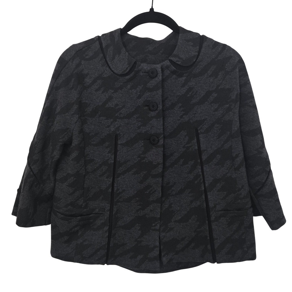 Marc‎ By Marc Jacobs Swing Coat Womens XS Gray Camo Knit Peter Pan Collar Jacket - Picture 3 of 11